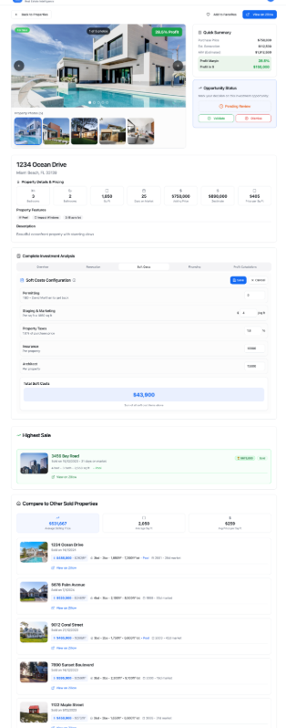 DevAI — AI Renovation Cost and Profit Margin Tool for Real Estate Flips in Miami, built by Kreante
